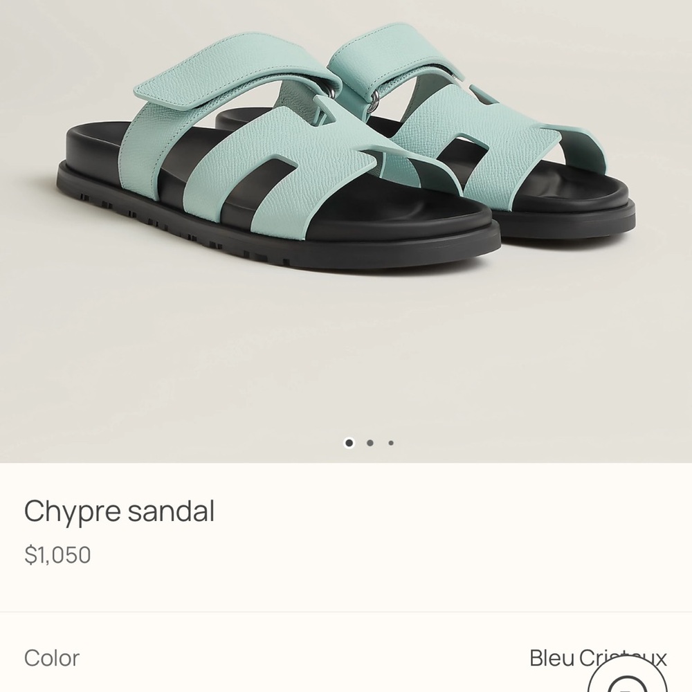 Hermes Chypre Sandals in Light Blue and Black